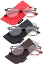 3 Pairs Fashion Women Reading Glasses Two Tones Plastic Frame Reader