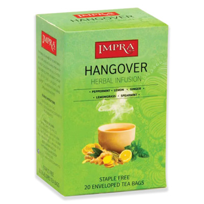 Impra HANGOVER  HERBAL Tea 20 Tea Bags Lemon Ginger Spearmint Lemongrass