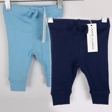 Janie  Jack Pants Lot of 2 Infant 0-3M Blue 100 Cotton Joggers New