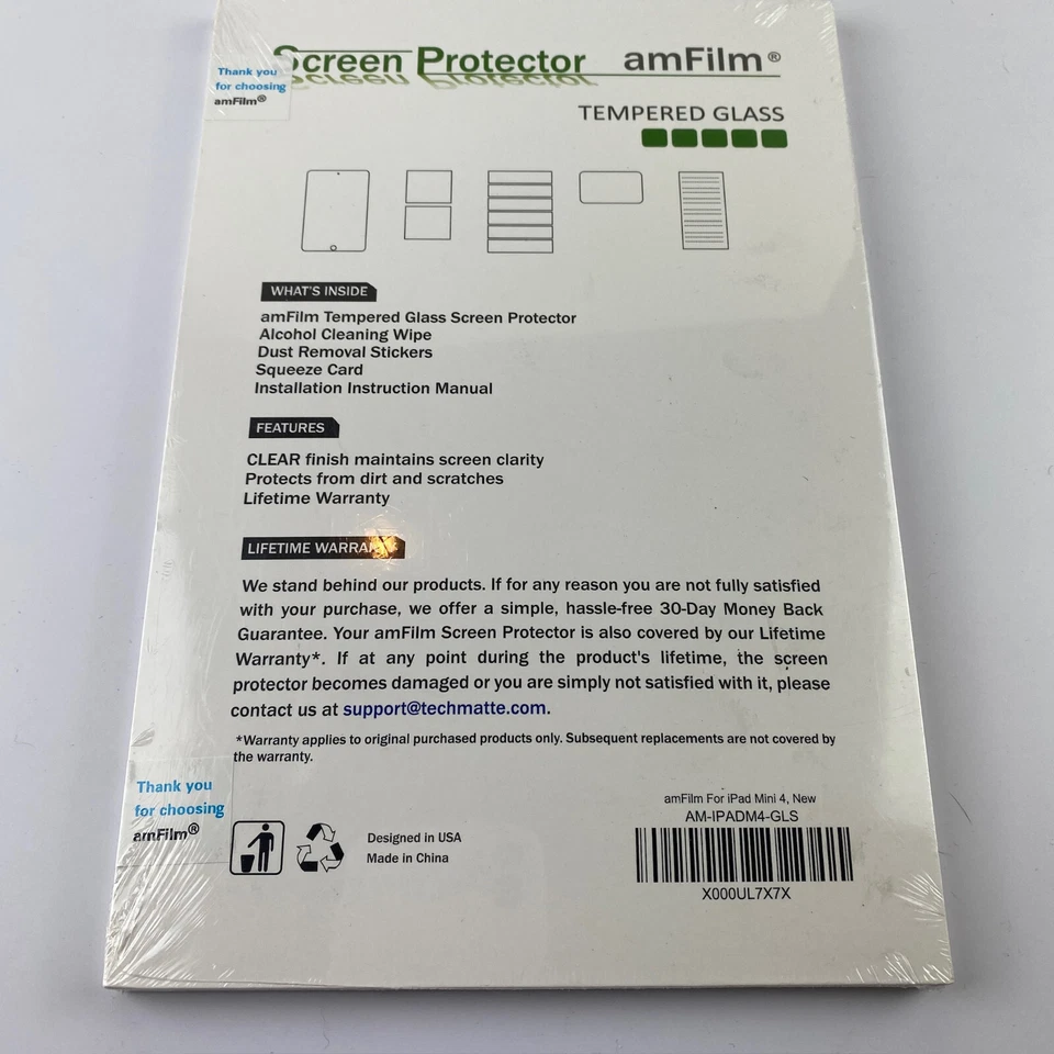 For Apple iPad Mini 5 / Mini 4 - amFilm Tempered Glass Screen Protector - Image 2 of 3