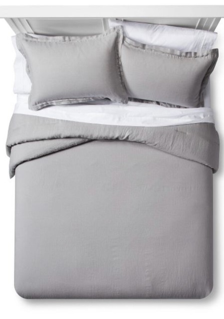 Fieldcrest Lightweight Linen Comforter Set King Cream For Sale