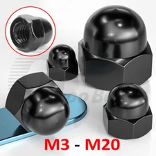 M3 M4 M5 M6 M8 M10 M12 M14 M16 M18 M20 STAINLESS STEEL DOME NUTS Domed Nut Black