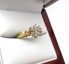 10K yellow Gold 19 Diamond Tiered Cluster Cocktail Ring Size 4.5 [R258] — photo 2