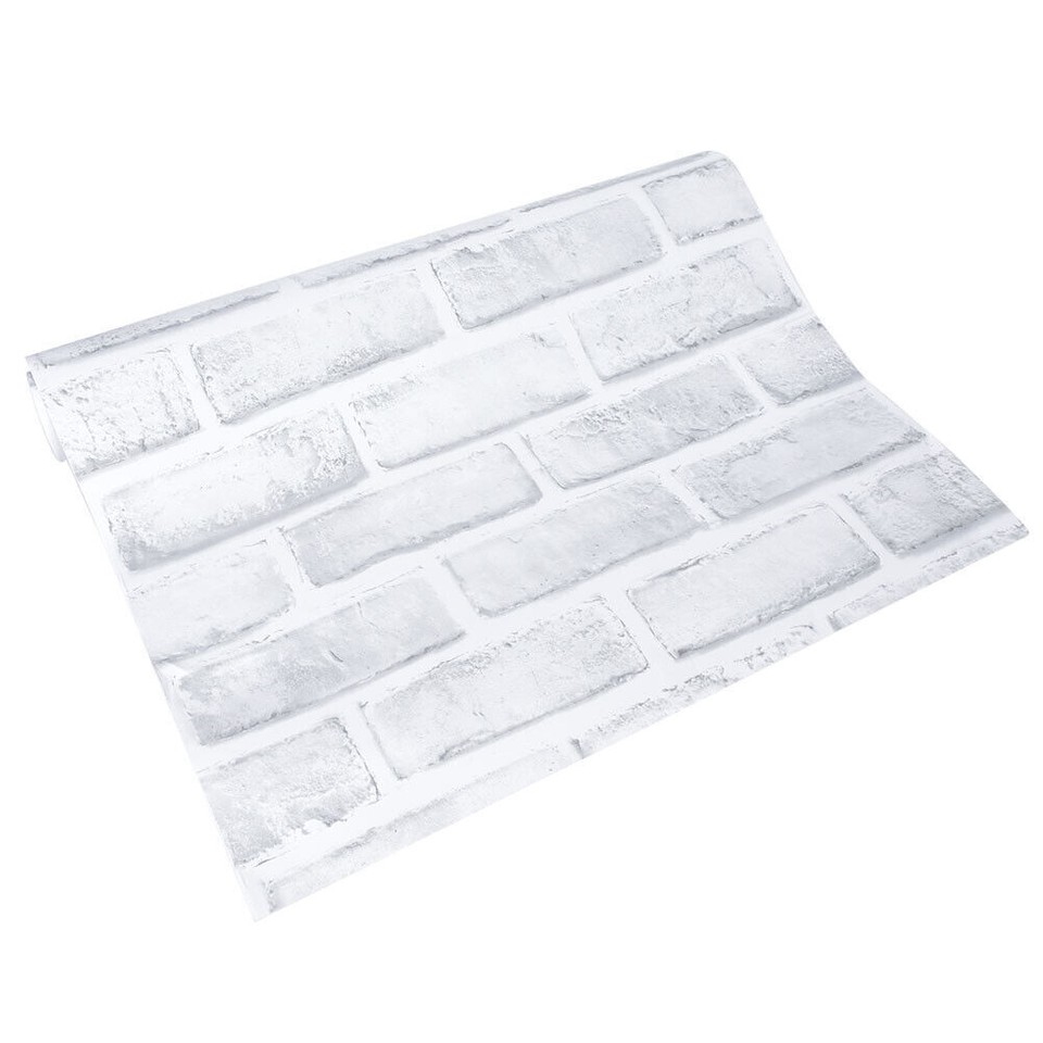 Unique White Brick Pattern Wallpaper Living Room Bedroom Restaurant