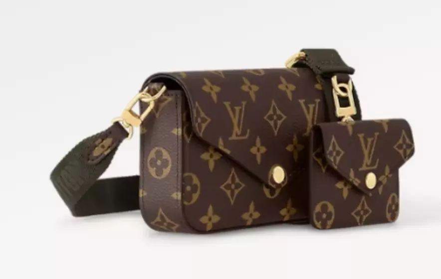 LOUIS VUITTON Felicie Strap & Go Pochette Monogram Canvas Shoulder 