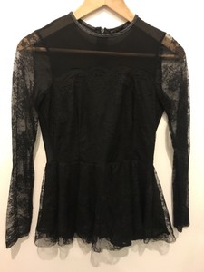 zara black peplum top