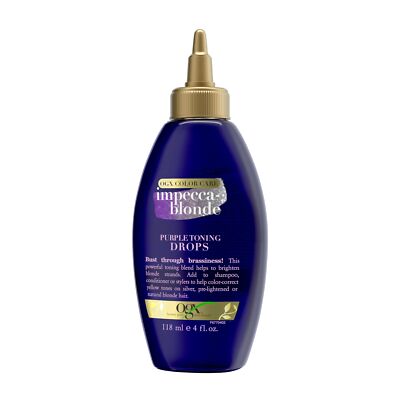 OGX Impecca Blonde Purple Toning Drops for Blonde Silver Hair 4 Fl Oz