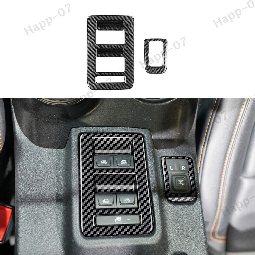 ABS Carbon Fiber Window Switch Trim Cover Accessories For Ford Bronco 2021-23