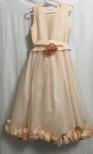 US Angels Girl's Fancy Dress Girls Size -6 Rose Petals In Tule Full 3 Layers