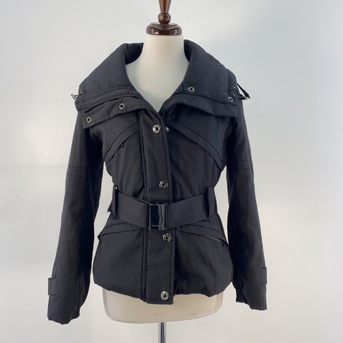 Zara Womens Black Nylon Canvas Full Zip 