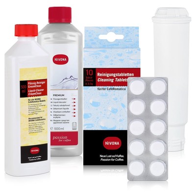 Nivona Kaffeevollautomaten Komplettpflegeset, Entkalker, Wasserfilter, Reiniger