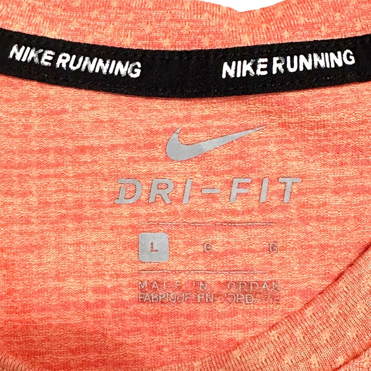 Nike Dri-Fit Running T-Shirt Orange Creamsicle Vented Mens Large