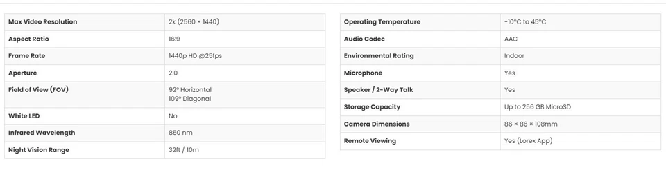 Lorex 2K Pan-Tilt Wi-Fi Security Camera Biuld-in 16GB W462AQC-E - Image 4 of 4