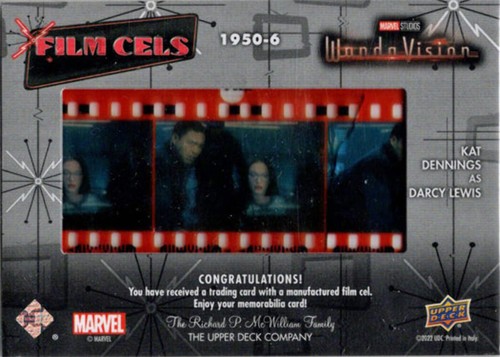 2022 Upper Deck Marvel WandaVision Film Cels Card 1950-6 Kat Dennings - Picture 2 of 2