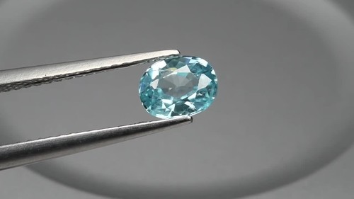 0.92Ct Best Perfect Oval Cut 6.1 x 4.7 MM 100% Natural Blue Cambodia Blue Zircon - Video 1 of 1