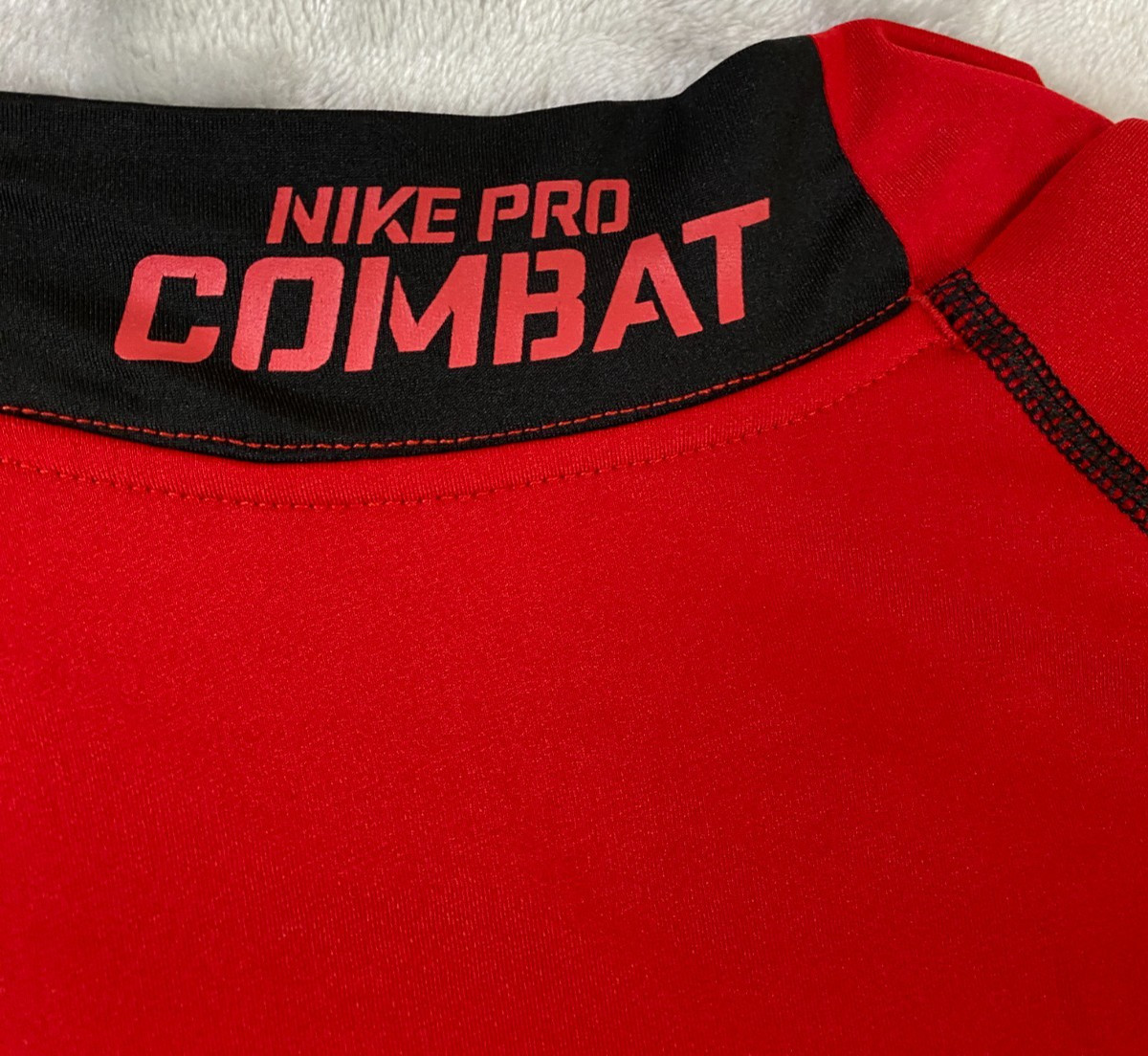 Nike Pro Combat Hyperwarm Mock Neck Top Men XL Red Black Dri-FIT Fitted Base image 4