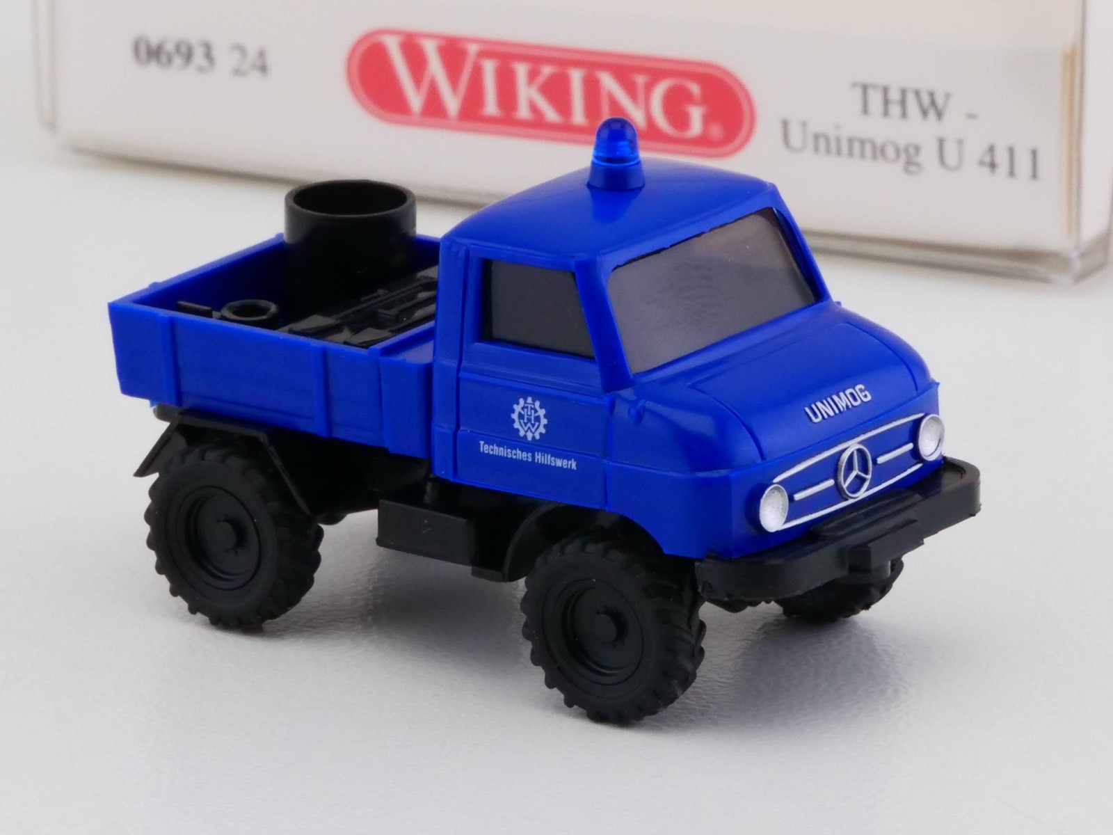 Wiking 069324 THW Unimog U 411 Open Flatbed Truck 1:87 Mint OVP