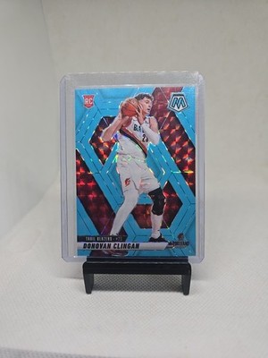 Donovan Clingan 2024 Panini Mosaic RC Blue Fluorescent /75 Rookie Prizm #246 
