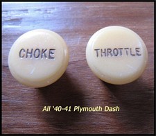 Vintage 1940-1941 Plymouth Choke Throttle Knob Convertible Deluxe Coupe Mopar