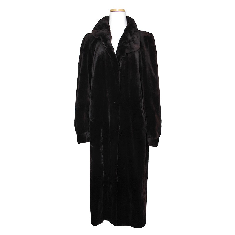 Cappotto lungo pelliccia visone condivisa marrone intenso altra marca 55 125546593