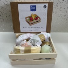 Great Little Trading Company Five A Day Wooden Fruit Box Crate Missing One Side.
