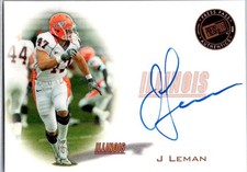 J Leman 2008 Press Pass Autograph/Signed/Auto #PPS-JL Illini Card