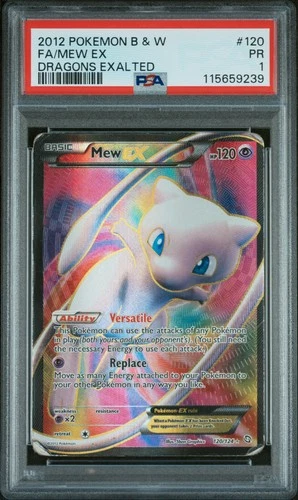 Pokemon Mew EX Dragons Exalted Full Art 120/124 PSA 1