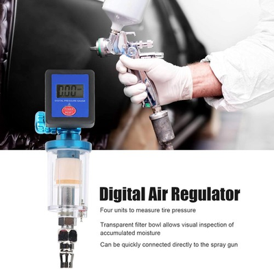 #ad Digital Paint Spray Gun Air Pressure Regulator Gauge Water Trap Filter Tool USA $15.98