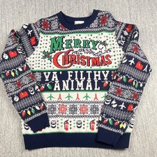 Home Alone Ugly Christmas Sweater Mens M Filthy Animal Fair Isle Hot Topic Knit
