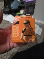 KT Tape Pro 10" Precut Kinesiology Elastic Sports Roll 20 Strips - Jet Black