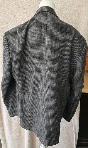 Woolrich Blazer Men's Size L Herringbone Gray/blue/brown Wool Button Vintage USA - Picture 9 of 20
