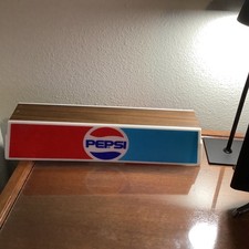 Vintage Pepsi Lighted Sign Cover Lens 16” x 3.5” Vending Machine Header Display