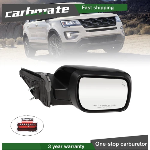 Passenger Rh Side Mirror with Blind Spot Puddle Lamp  For FORD Explorer 2016-19