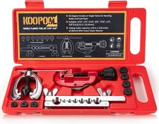 Double & Single Flaring Tool Kit for Brake Line HVAC System with Tube Cutter ...