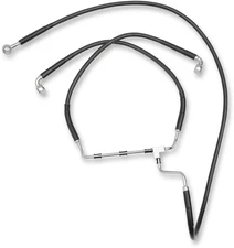 DRAG SPECIALTIES Brake Line - Front - Black - +4" 614085-4BLK