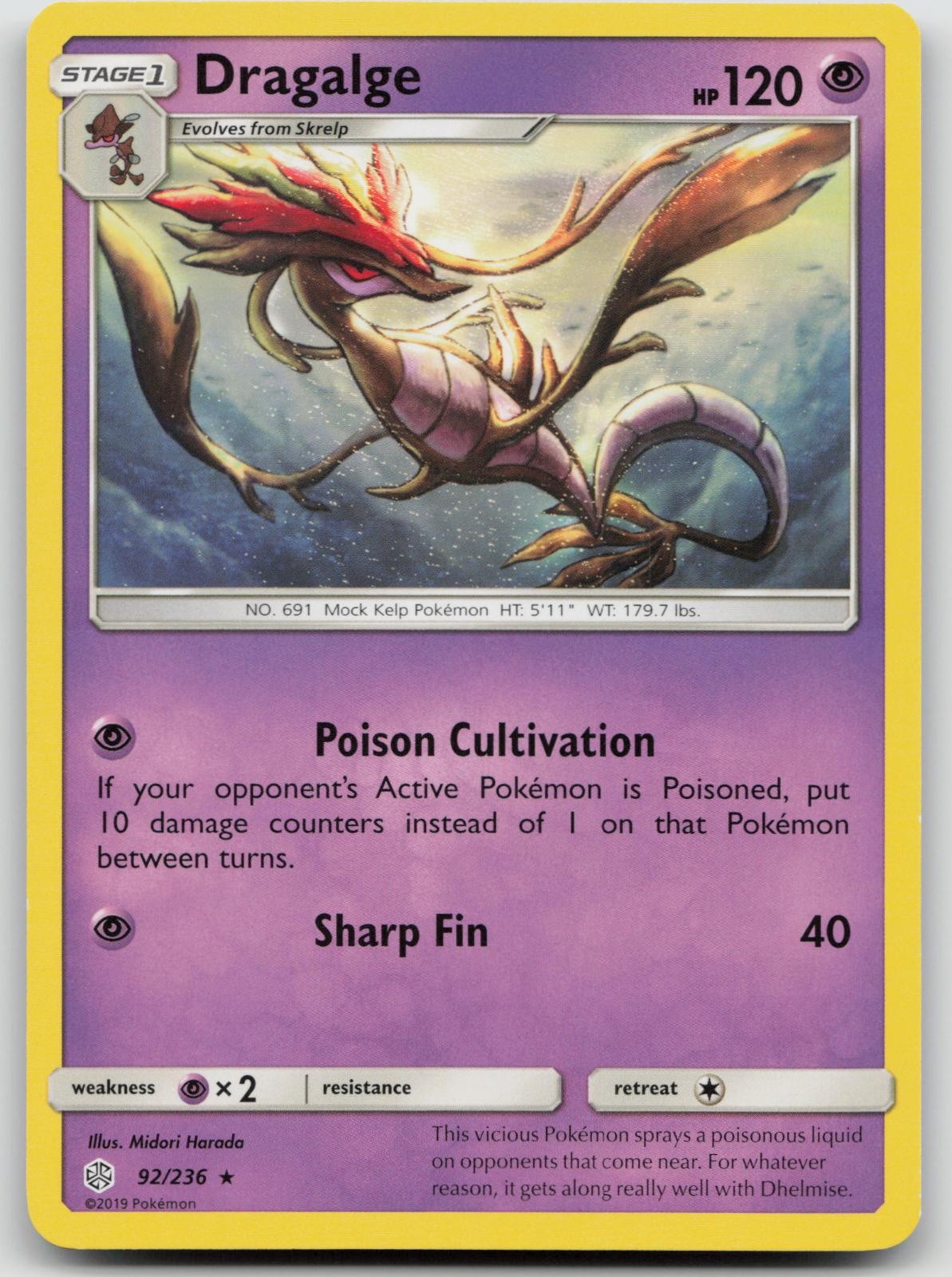 Dragalge 92/236 LP Cosmic Eclipse Pokemon