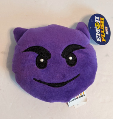 Purple Smiling Face With Horns Emoji Plush