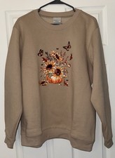 90  s MORNING SUN Sweatshirt Crewneck Size L Sunflowers Bees Butterflies Autumn