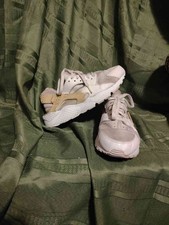 Nike Air Huarache Run GS White Platinum Tan Youth Sneakers Size 6Y