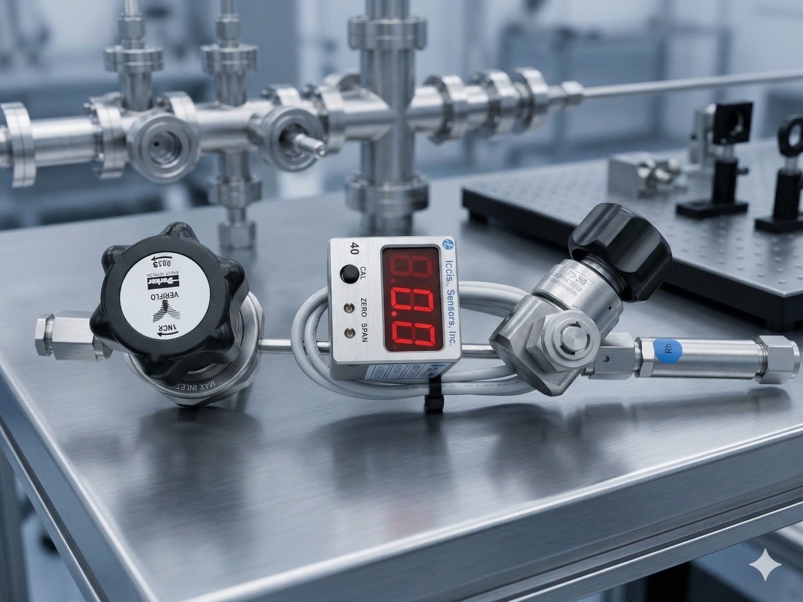 PARKER VERIFLO 959 | UHP GAS STICK | MYKROLIS FILTER | DIGITAL PSIA MONITOR