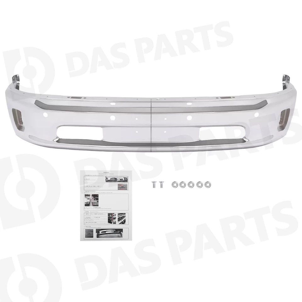 Front Bumper Face Bar For 2013-2018 RAM 1500 Steel Chrome With Park Sensor Holes Foto 3 de 4