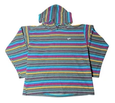Vintage 80s 90s Hang Ten Striped Hoodie Size S Multicolor RARE surf Hooded Shirt