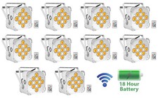10 Rockville BEST PAR 60 White Rechargeable Wash Up-Lights Wireless DMX RGBWA UV