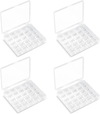 25 Slots Bobbin Organizer, Transparent Plastic Bobbin Case, Empty Spools Box for