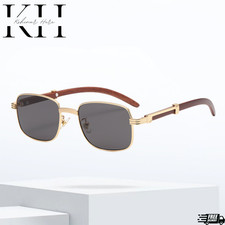 Vintage Gold Frame Luxury Men's Hip Hop Clear Lens Retro Fashion Glasses