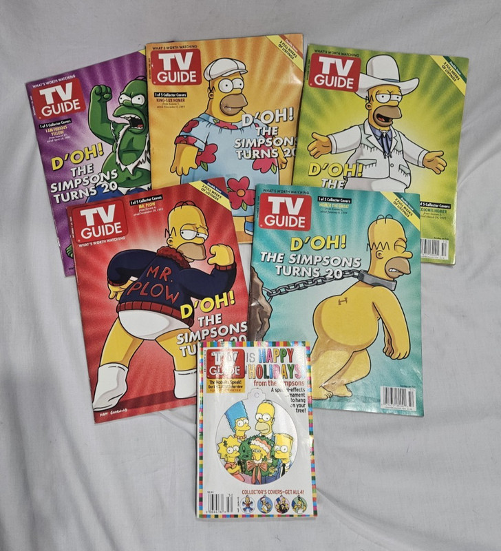 Lot of 6 The Simpsons TV Guides 20th Season