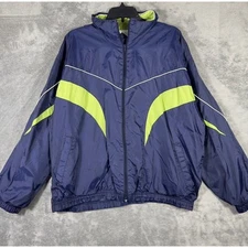 VINTAGE Y2K Carolina Colours Nylon Bomber Jacket Women's XL Full Zip Blue Green