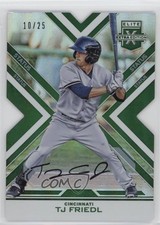 2016 Panini Elite Extra Edition Status Emerald Die-Cut /25 TJ Friedl #78 Auto