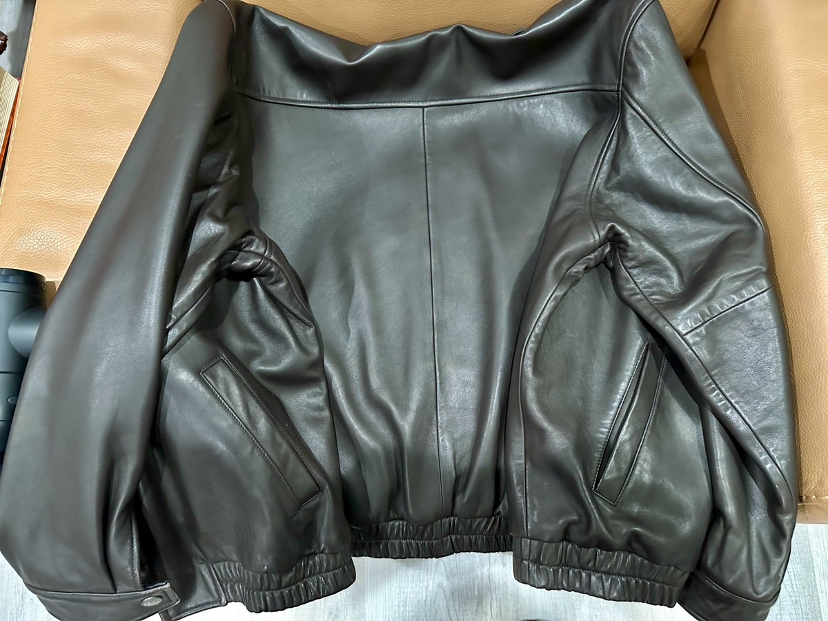 Black Hathaway Men's Full- Zip Leather Jacket SizeXL, in Excellent