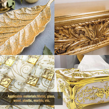 Gold Leaf Kit, 100Ml Gilding Adhesive and Varnish with 100 Gold Leaf Sheets f...